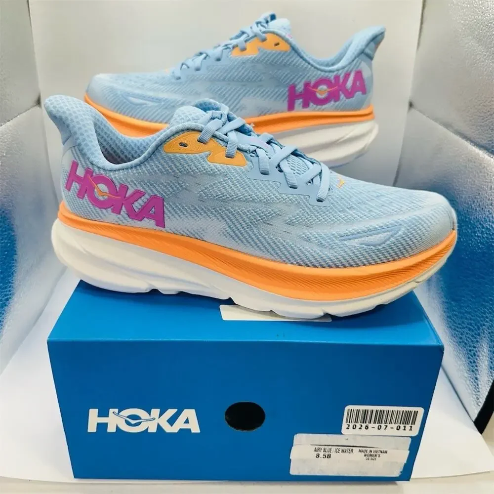 HOKA Clifton 9 Women's Running Shoes Airy Blue/Ice Water Size 8.5B w/ Box